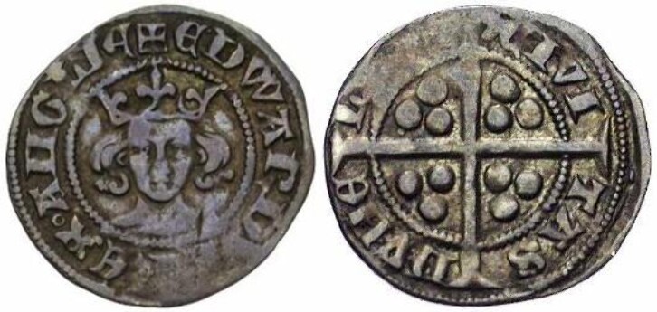 A silver penny issued by Bishop Thomas Hatfield between 1351 and 1361. This was during the reign of Edward III.
