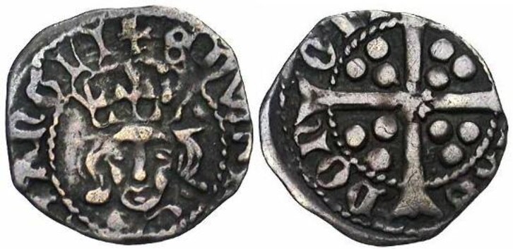 A silver penny issued by Bishop Laurence Booth sometime between 1462 and 1464 (During the reign of Edward IV). 