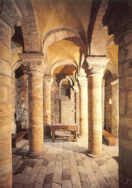 The interior of the Norman Chapel at Durham Castle, circa 1080.