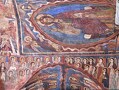 Detail of the painted vaulting at the Basilica of St Julian, Brioude, France. 11th-12th centuries. Romanesque architecture is often pleasing to contemporary eyes because of its austerity, especially in comparison to Gothic architecture. In reality, most Romanesque religious buildings would have been heavily decorated, depicting religious scenes, not just in stone, but in paint as well.