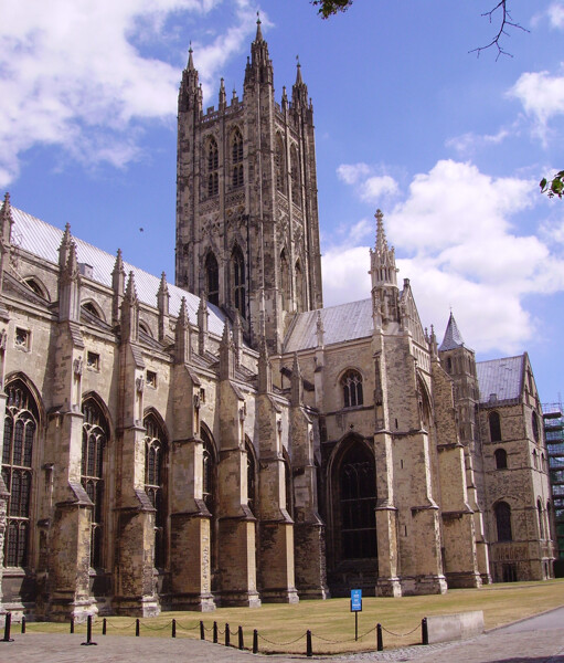 Exterior view of Canterbury Cathedral