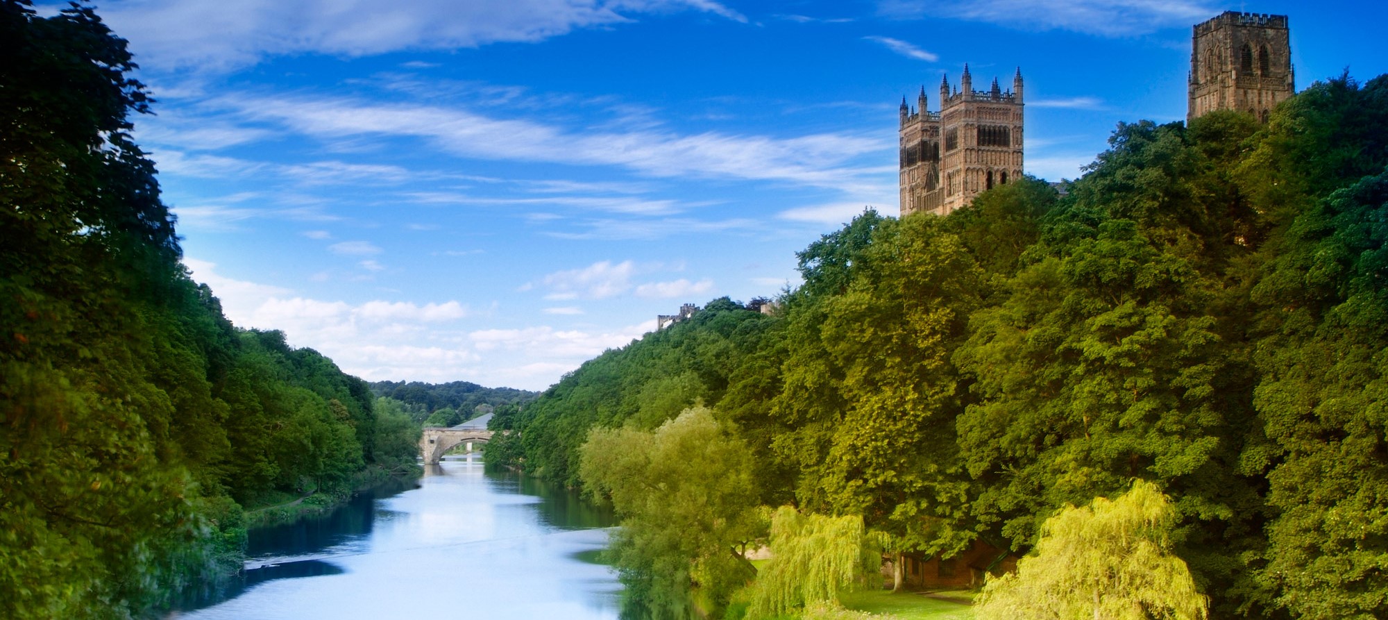 Durham Cathedral view from Prebends Bridge