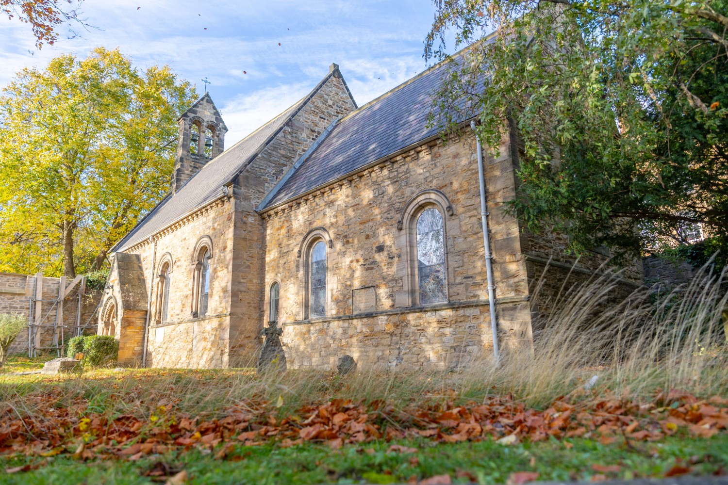 Exterior view of St Mary the Less, now St John's College Chapel. It was originally built in 1140 but extensively reconstructed in 1847.