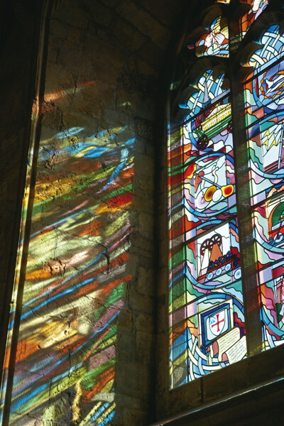 The Millennium Window. Dedicated in 1997, this window commemorates the 1000th anniversary of the arrival of St Cuthbert's body to Durham. Apart from depicting images symbolic of Cuthbert's life, it also celebrates the more recent history of the region: mining, locomotives, ship-building, and Durham University, for example.