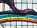 The St Gregory Window. Dedicated in 1936, this window is in the Art Deco style. It depicts St. Gregory offering the music of the spheres to God. The window was commissioned in memory of Philott Blackett (1882-1935) and is by Hugh Easton. 