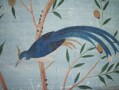 Detail of the Chinese wallpaper in the Solarium, Durham Deanery.