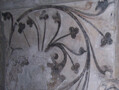 Detail of the 15th century wall painting recently discovered under later layers of paint in the Deanery vestibule, formerly the prior's chapel.