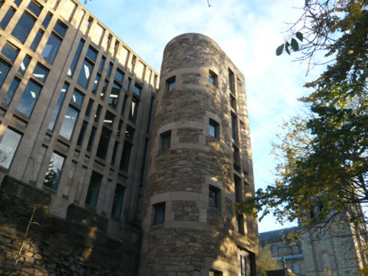 The Pace Building from the river