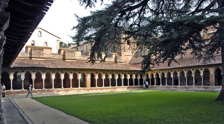 The cloisters at the Abbey of St Pierre de Moissac, France. Completed in 1100. The airiness of the arcades in reminiscent of the buildings of Islamic Spain