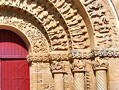 View of the entrance of the Church of St. Pierre, Aulnay, France. 