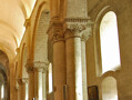 Interior view of the church of St. Pierre, Aulnay, France.