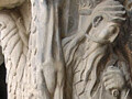 Detail of the stone pier in the doorway of the Abbey of St. Pierre de Moissac, France, circa 1100. The carving depicts St. Jeremiah, and is remarkably well preserved. Both the detail, and the expressive manner in which the scene is depicted, indicate that the sculptor was truly a master. It is thought that he also worked in Spain, at the monastery of St. Domingo de Silos.  Then as now, exceptionally talented individuals were much sought after, and thus applied their skills around the world.  