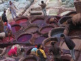 Like many historic cities, the old city of Fez is valuable not just for it's well preserved urban fabric and buildings from various periods of its history, but also for its living traditions. Seen here is the Tanners' Quarter, where leather production has gone on for centuries. 