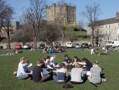 Over 10,000 students live in Durham, and use some part of the World Heritage Site on a daily basis. Here, a choir rehearses on Palace Green. 