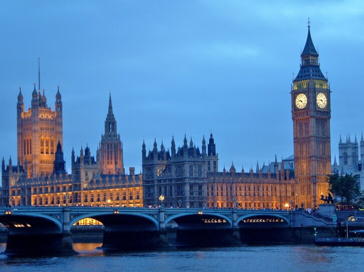 Westminster Palace at dusk